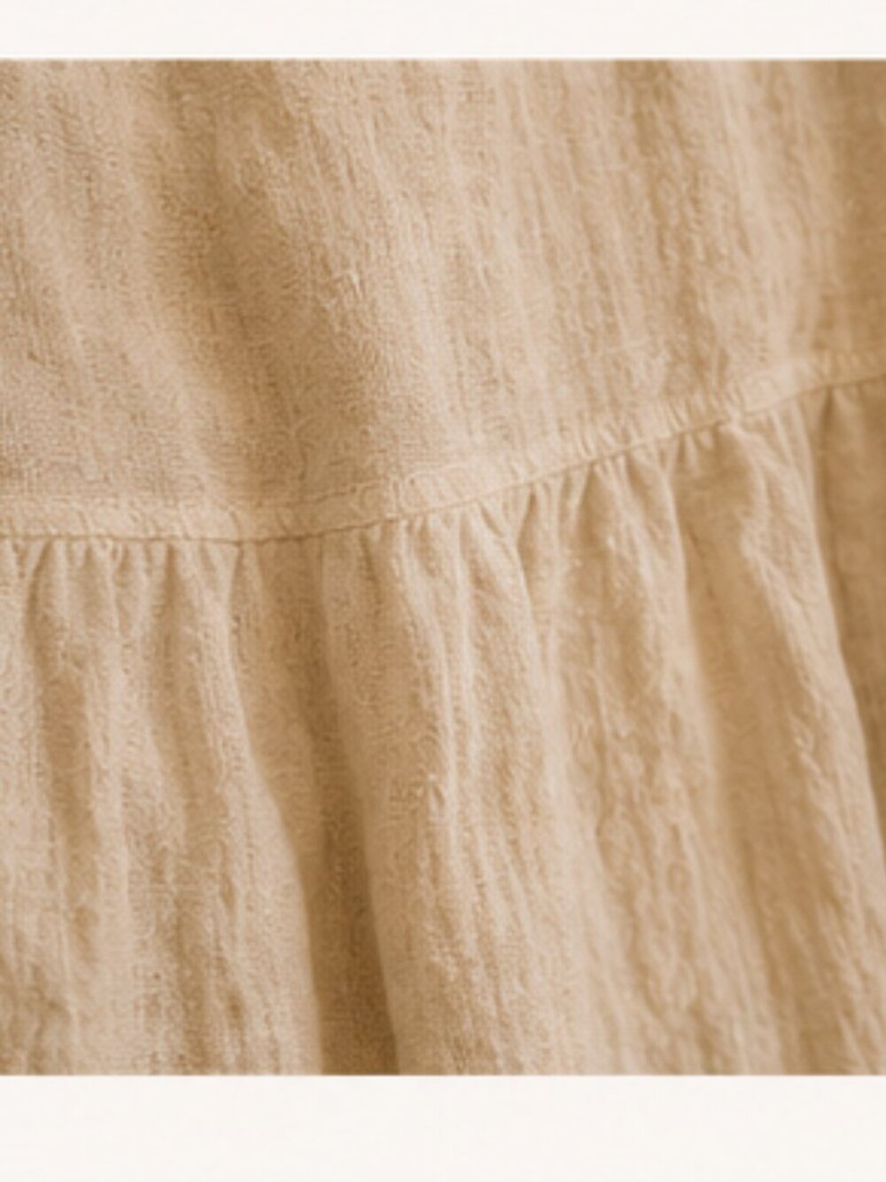Made in Italy Linen Cotton Tiered Maxi Skirt Neutral Boho Resort Quiet Luxury M - Picture 5 of 10